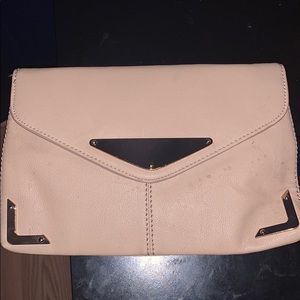 Beige Clutch with Shoulder Strap & Pockets!